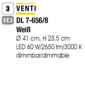 Plafoniera LED dimabila design modern Venti 93899 universul-luminii.ro