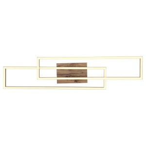 Plafoniera LED moderna DAKARI negru/lemn 240409 universul-luminii.ro