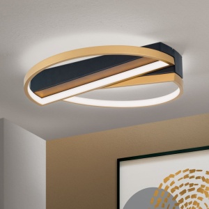 Plafoniera LED moderna design circular OLGA negru/auriu 155779 universul-luminii.ro