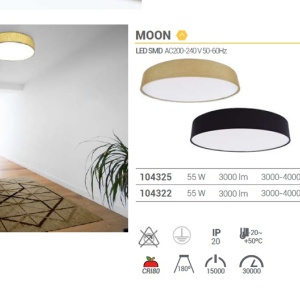 Plafoniera LED moderna design slim MOON negru 55W 94759 universul-luminii.ro