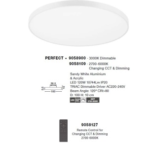 Plafoniera LED moderna design slim PERFECT 100cm alba CCT Dimmable 140429 universul-luminii.ro