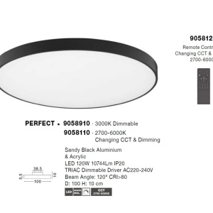 Plafoniera LED moderna design slim PERFECT 100cm negru 3000K Dimmable 140469 universul-luminii.ro
