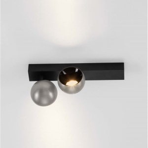 Plafoniera LED moderna stil minimalist LUSA 2L negru/nickel 160209 universul-luminii.ro