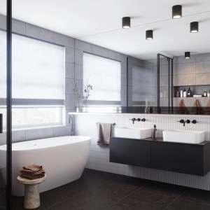 Plafoniera LED pentru baie design modern, 3-step MOODMAKER, IP44, LANDON 14 negru 117989 universul-luminii.ro