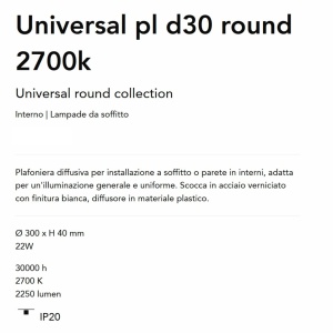 Plafoniera LED perete/tavan Universal pl d30 round 2700k - Img 4