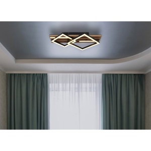 Plafoniera LED riflaj MDF cu efect de lemn OBRIEN 249639 universul-luminii.ro