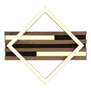 Plafoniera LED riflaj MDF cu efect de lemn OBRIEN 249649 universul-luminii.ro