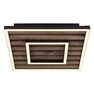 Plafoniera LED riflaj MDF cu efect de lemn WOODY 30x30cm 249589 universul-luminii.ro