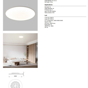 Plafoniera LED SLIM CCT 50W, 46CM - Img 7