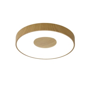 Plafoniera LED Smart dimabila cu telecomanda COIN 50cm lemn