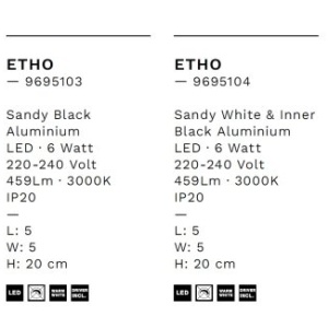 Plafoniera LED tip spot ETHO negru/15cm 237809 universul-luminii.ro
