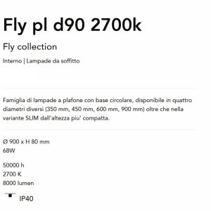 Plafoniera LED XXL moderna Fly pl d90 2700k negru 164739 universul-luminii.ro