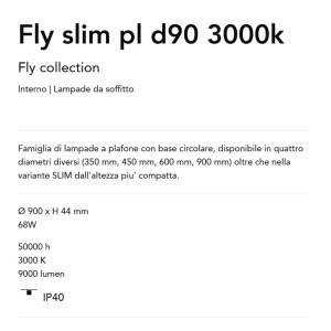 Plafoniera LED XXL moderna Fly slim pl d90 3000k alba 242539 universul-luminii.ro