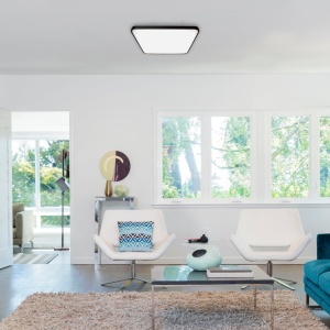 Plafoniera, lustra LED Fabio negru 37x37cm 116899 universul-luminii.ro