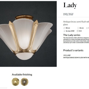 Plafoniera LUX design clasic realizata manual Lady 48cm 144219 universul-luminii.ro