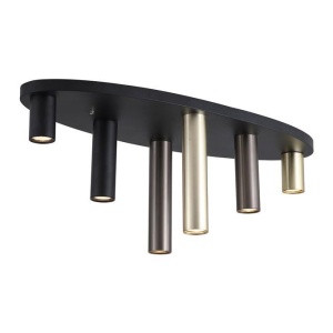 Plafoniera neagra cu 6 spoturi GU10 Tubes 562549 universul-luminii.ro