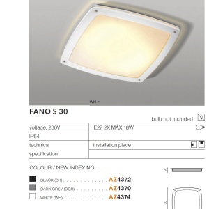 Plafoniera pentru exterior IP54 FANO S 30 BK 97069 universul-luminii.ro