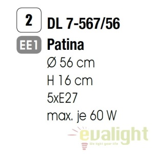 Plafoniera stil clasic diam.56cm Mauro DL 7-567/56 Patina OR 51959 universul-luminii.ro