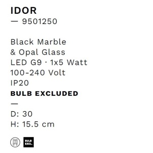 Plafoniera stil minimalist IDOR negru/opal 237039 universul-luminii.ro