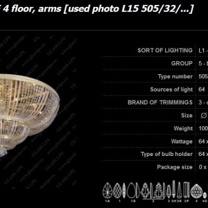 Plafoniera XXL cristal Bohemia, L15 505/64/3; F 4 floor, arms 175559 universul-luminii.ro