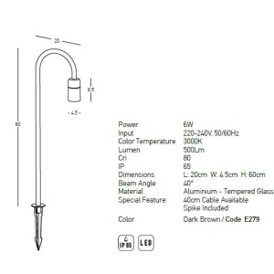 Proiector LED cu tarus iluminat exterior decorativ IP65 Nerys 154469 universul-luminii.ro