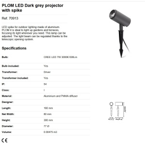 Proiector LED de exterior cu tarus IP54 PLOM 82019 universul-luminii.ro