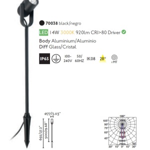 Proiector LED de exterior cu tarus IP65 SLOT-65 81989 universul-luminii.ro