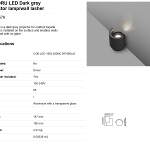 Proiector LED exterior iluminat arhitectural fatade cladiri IP65 NOBORU 82869 universul-luminii.ro