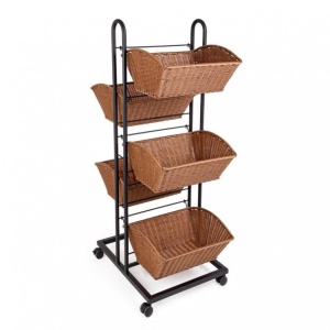 Raft cu 5 cosuri si roti design industrial CLAIRE 0721259 BZ