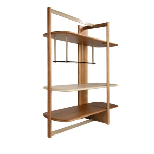 Raft dreapta modern din lemn furniruit Walnut - Img 2