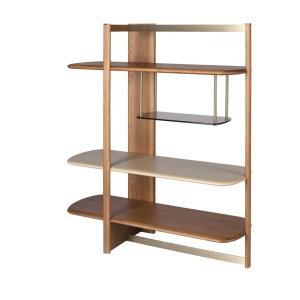 Raft stanga modern din lemn furniruit Walnut