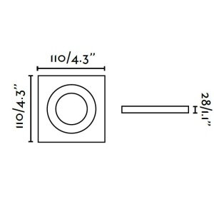 Rama Spot directionabil, incastrabil, alb, dim. 11x11cm ARGON-C, 43402 62759 universul-luminii.ro
