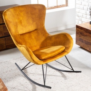 Scaun balansoar design nordic Scandinavia Swing, galben mustar - Img 6