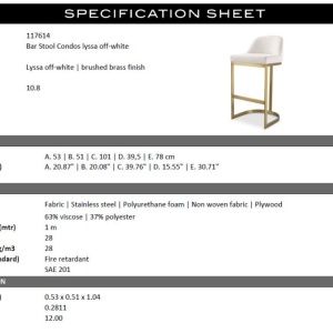 Scaun de bar design LUX, Bar Stool Condos alb - Img 6