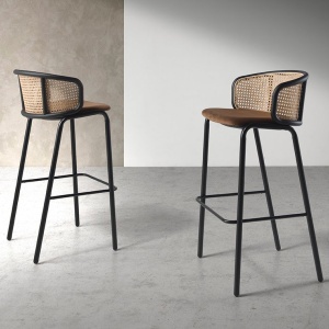 Scaun de bar design modern Rattan - Img 8