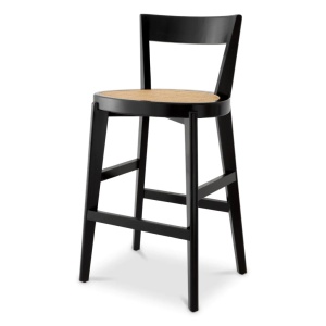 Scaun de bar LUX design clasic Alvear negru, ratan