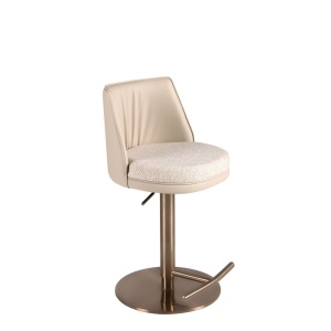 Scaun de bar pivotant cu inaltime reglabila Stool crem - Img 3