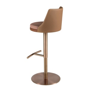 Scaun de bar pivotant cu inaltime reglabila Stool maro - Img 4