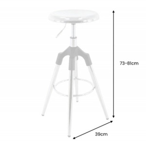 Scaun de bar pivotant Industrial 80cm, crom - Img 2