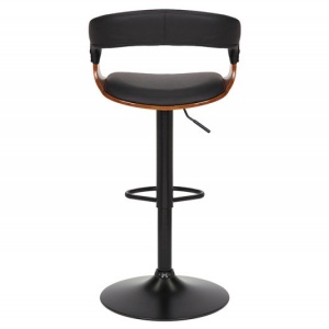Scaun de bar pivotant Manhattan negru/ nuc - Img 3