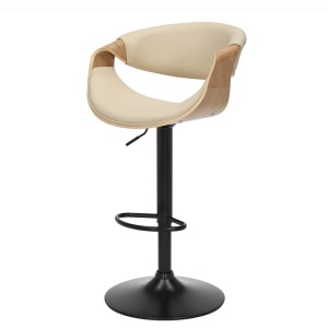Scaun de bar pivotant ORGANIC stejar/ bej crem