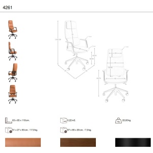Scaun de birou modern piele sintetica Brown - Img 10