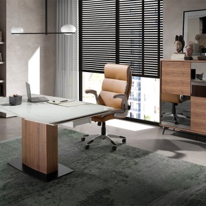 Scaun de birou pivotant design LUX Brown - Img 4
