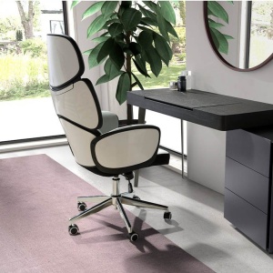 Scaun de birou pivotant design modern Gris-White