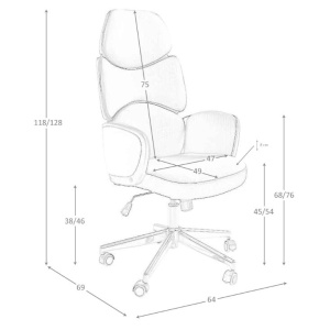 Scaun de birou pivotant design modern Gris-White - Img 11