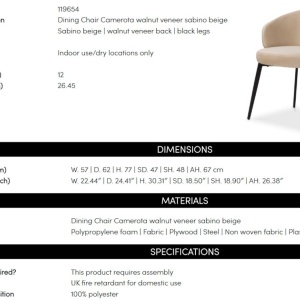 Scaun design elegant LUX Camerota, Sabino beige - Img 2