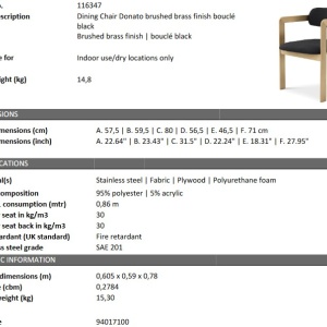 Scaun design LUX Donato, boucle negru 116347 HZ - Img 2