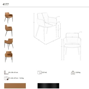 Scaun design LUX, Metal, Piele Sintetica Brown - Img 10