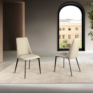 Scaun design LUX, Metal, Piele Sintetica, Sand - Img 10