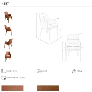 Scaun design LUX, Nuc, Piele sintetica, Brown - Img 10